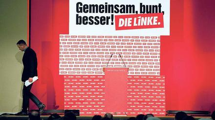 Zu zwei Dritteln Spitze: Klaus Lederer, nach einer Rede, hat nicht den Rückhalt der gesamten Partei - aber einer satten Mehrheit.