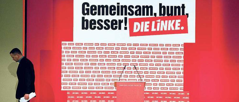 Zu zwei Dritteln Spitze: Klaus Lederer, nach einer Rede, hat nicht den Rückhalt der gesamten Partei - aber einer satten Mehrheit.