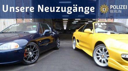 Zwei der von der Polizei beschlagnahmten Autos vom Kudamm