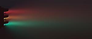 Traffic Lights Signals in a Dark Foggy Environment on a Long Exposure 3d illustration 3d render