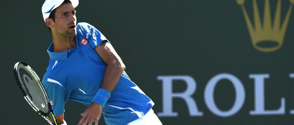 In Schieflage. Noval Djokovic erreicht das Halbfinale von Indian Wells.