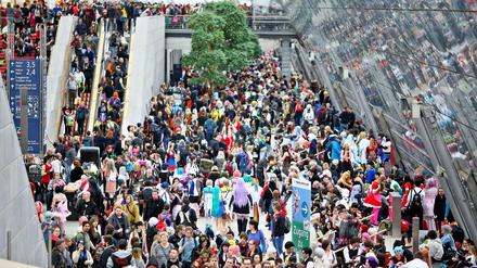 In der Glashalle der Leipziger Buchmesse am vergangenen Samstag. 