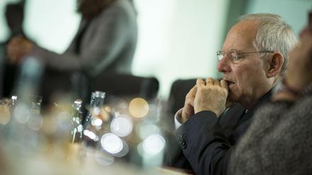 Bundesfinanzminister Wolfgang Schäuble im Kabinett. 