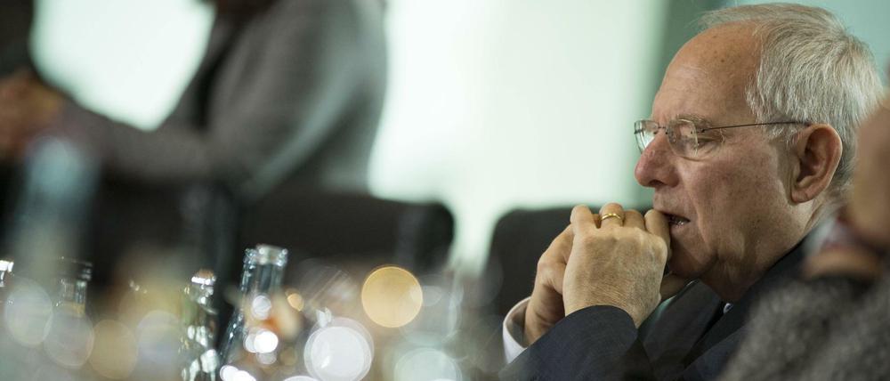 Bundesfinanzminister Wolfgang Schäuble im Kabinett.