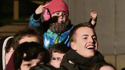 Klare Kante. Gegendemonstranten beim achten Pogida-Aufmarsch.