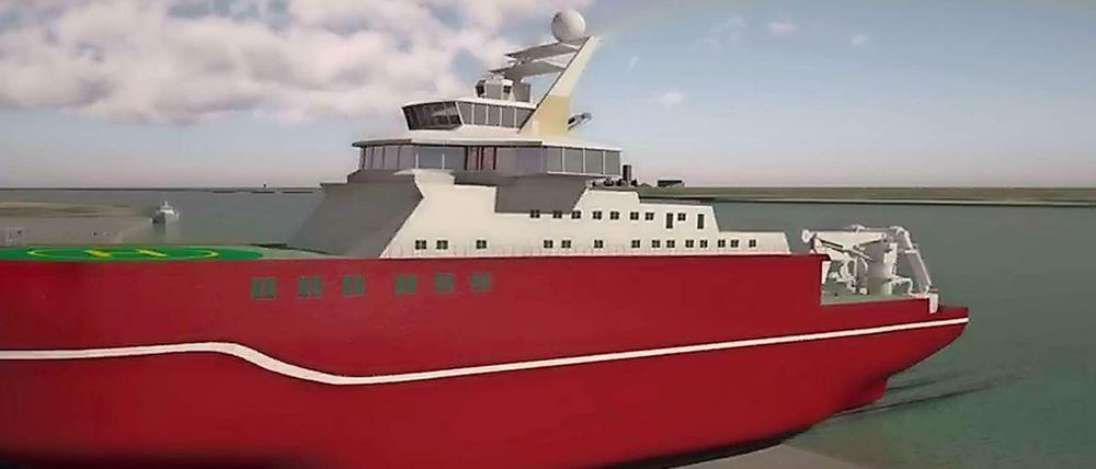Ein Video von NERC präsentiert das Schiff, wie es einmal aussehen soll. Ein Name wird zudem noch gesucht. 