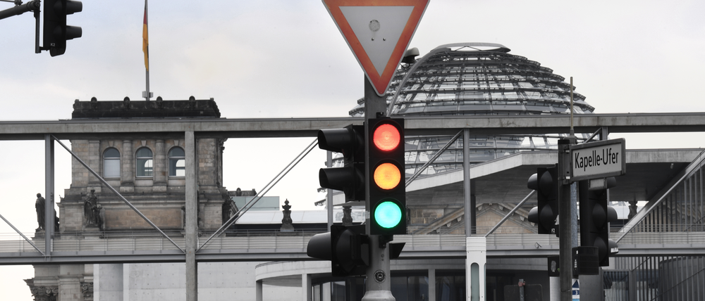 Der Bundestag von außen.