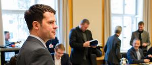 Der Chef der Berliner Senatskanzlei, Björn Böhning (SPD), im Hauptausschuss des Berliner Abgeordnetenhauses zur Diwell-Affäre.