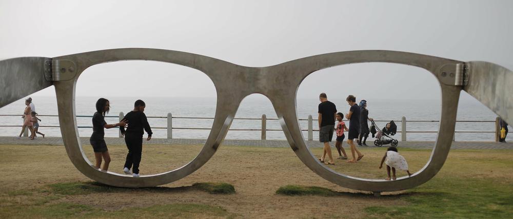 Der Seapoint in Kaptstadt. Eine große Brille zu Ehren von Nelson Mandela gibt es auch...