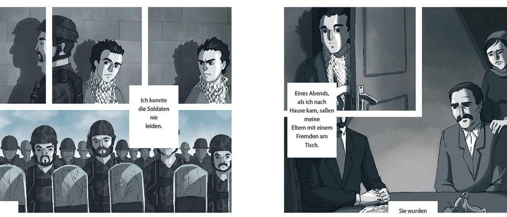 Gezeichnete Reportagen: Eine Doppelseite aus dem besprochenen Buch.