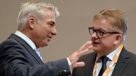 Thomas Strobl (links), der Landesvorsitzende der CDU Baden-Württemberg, und der CDU-Fraktionschef Guido Wolf. 