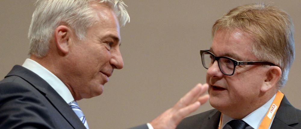 Thomas Strobl (links), der Landesvorsitzende der CDU Baden-Württemberg, und der CDU-Fraktionschef Guido Wolf.