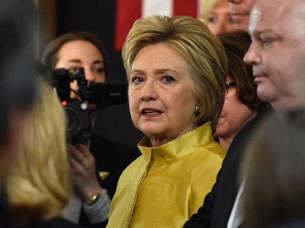 Hillary Clinton bei ihrem Besuch am Mittwoch in Stanford.