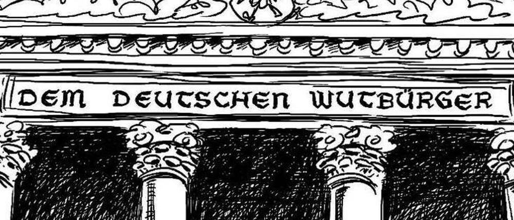 Von Occupy Wall Street bis zu den Piraten: 2011 war ein Wendepunkt. Auch Klaus Stuttmann beschäftigte sich schon damals in einer Karikatur mit dem Wutbürger.