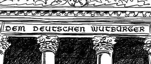 Von Occupy Wall Street bis zu den Piraten: 2011 war ein Wendepunkt. Auch Klaus Stuttmann beschäftigte sich schon damals in einer Karikatur mit dem Wutbürger.