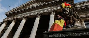Am Place de la Bourse in Brüssel wird der Opfer der Anschläge gedacht. 
