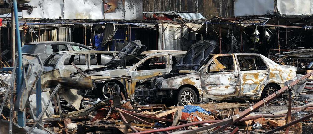 Explosion auf dem Markt.