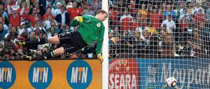 Drin! Frank Lampards Schuss landete bei der WM 2010 im Tor, doch der Schiedsrichter erkannte es nicht an – 1966 war es genau andersherum. 