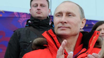 Zuschauer Putin. 2014, bei den Paralympics in Sotschi. 