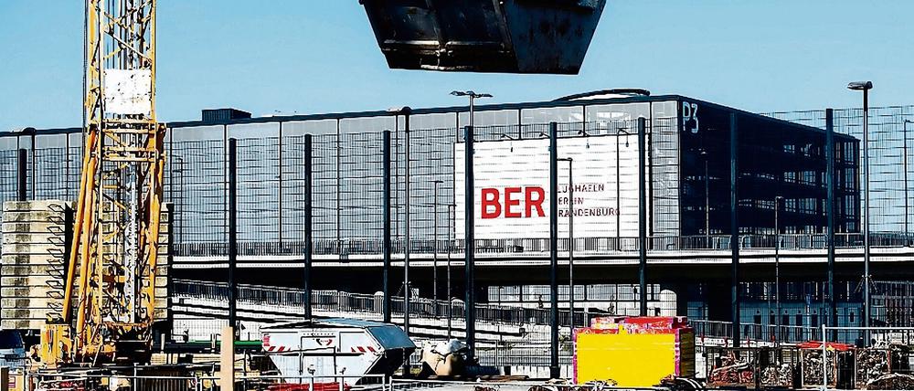 Blick auf eine Baustelle am BER.