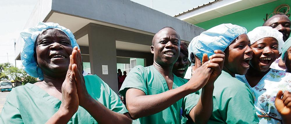 Es herrscht Freude in Liberia, als das Land am 14. Januar für Ebola-frei erklärt.