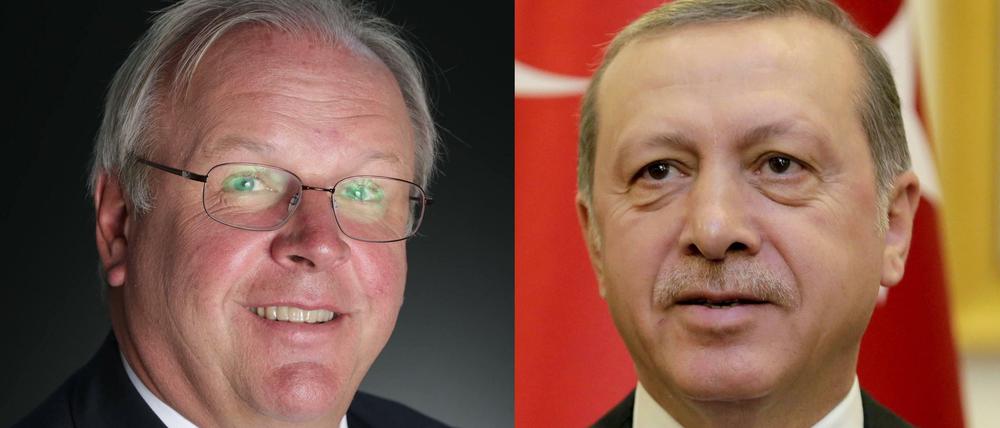 Der deutsche Botschafter in der Türkei, Martin Erdmann (links), und der türkische Staatspräsident Recep Tayyip Erdogan.