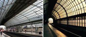 Der Bahnhof Spandau, 2006 (links) und heute.