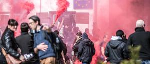 Demonstrationen am Brenner-Pass.