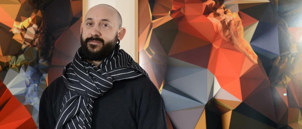 Künstler Davide Quagliola, aka Quayola, fotografiert in der Galerie Nome, Berlin Friedrichshain.
