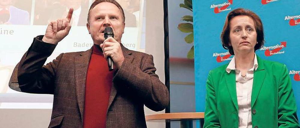 Einer lauter als die andere. Die Landesvorsitzenden der AfD, Georg Pazderski und Beatrix von Storch.