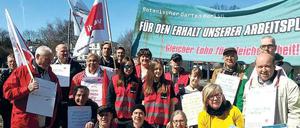 Sonniger Protest. Verdi und AfA fordern höhere Löhne für Mitarbeiter des Botanischen Gartens. 