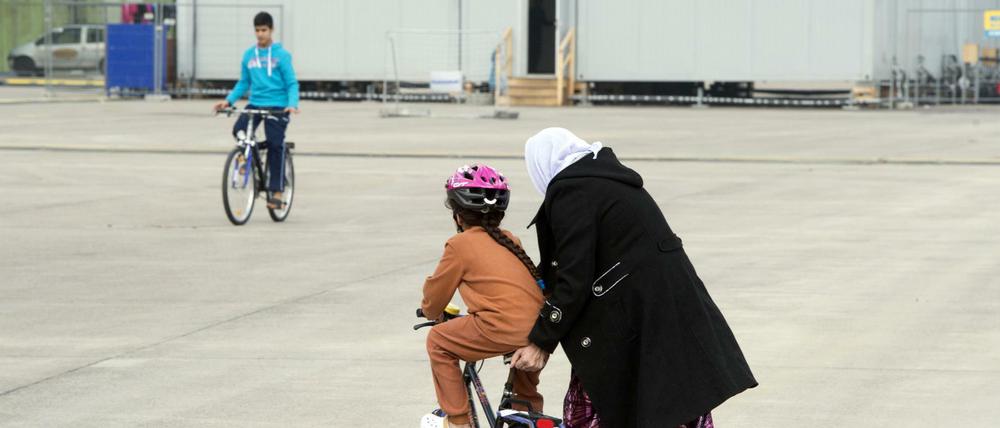 Flüchtlinge auf dem Tempelhofer Feld.