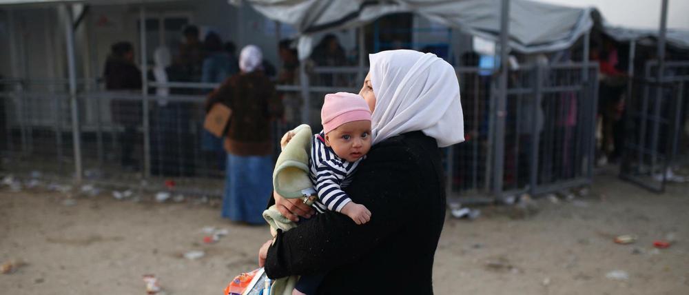 Flüchtlinge im griechischen Idomeni an der Grenze zu Mazedonien.