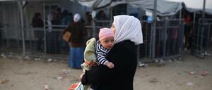 Flüchtlinge im griechischen Idomeni an der Grenze zu Mazedonien.