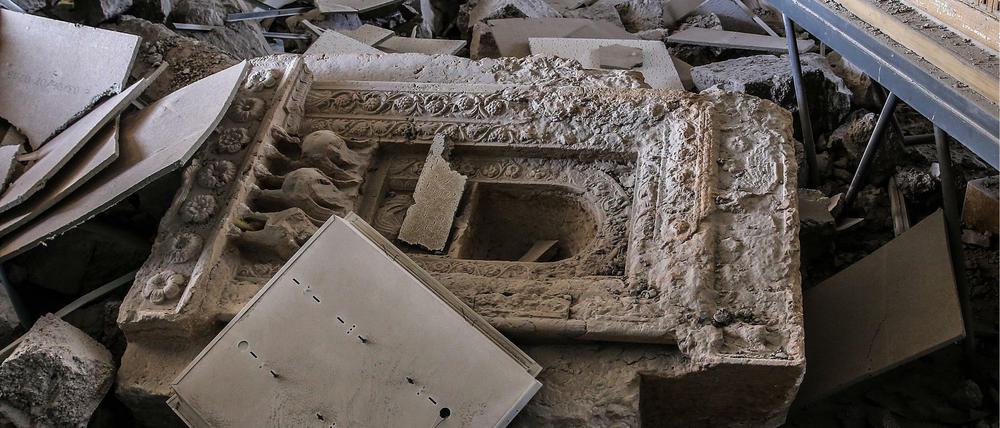 Blick in das von dem IS verwüstete Nationalmuseum von Palmyra. 90 Prozent der Artefakte brachte die syrische Antikenverwaltung aber in Sicherheit.