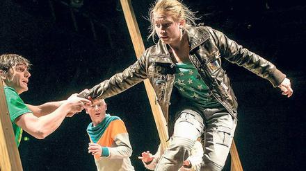 Jens Mondalski, Christian Giese und Regine Seidler in "Tag Hicks oder fliegen für vier".