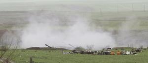 Armenische Artillerie in Martakert, Berg-Karabach.