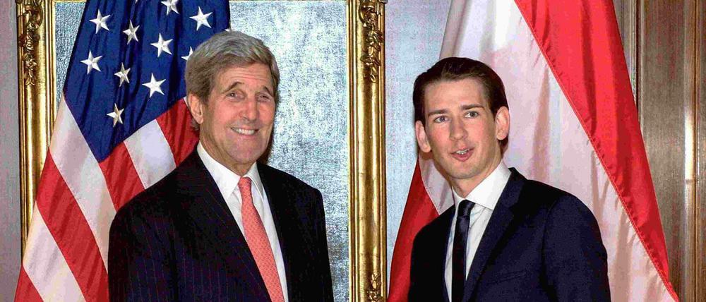 Sebastian Kurz (r.) traf schon einmal im Oktober in Washington auf John Kerry.