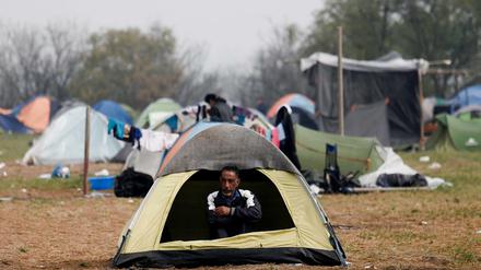 Flüchtlinge in Idomeni an der griechisch-mazedonischen Grenze.