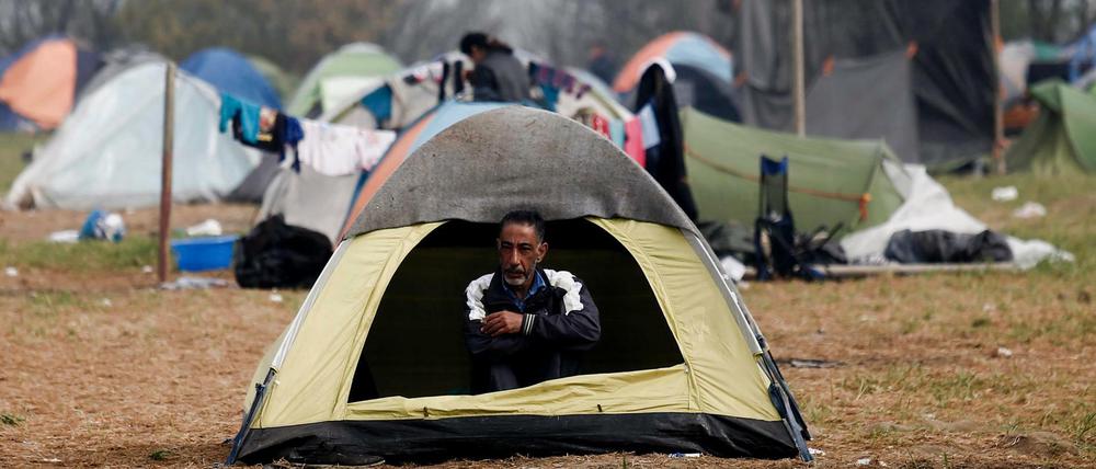 Flüchtlinge in Idomeni an der griechisch-mazedonischen Grenze.