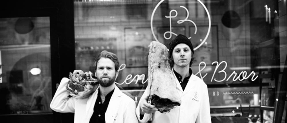 Das neue Bild vom Metzger: Die beiden Schweden Fritjof Andersson und Rasmus Ek vor ihrer Metzgerei.