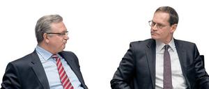 Zerknirscht auf der Regierungsbank: Frank Henkel und Michael Müller haben sich nicht mehr viel zu sagen.