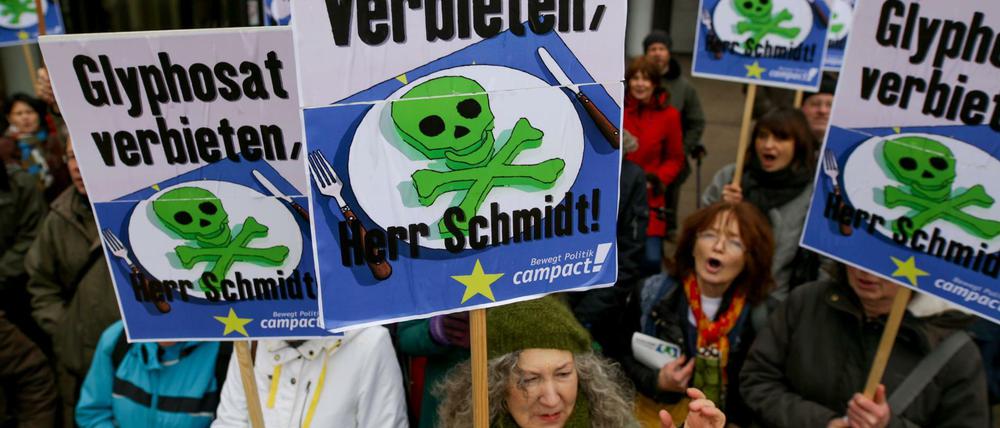 Vielerorts gab es Protest gegen den Einsatz des Pflanzenschutzmittels Glyphosat wie hier in Hamburg.
