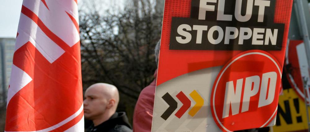 Eine NPD-Demonstration in Berlin (Archivbild).