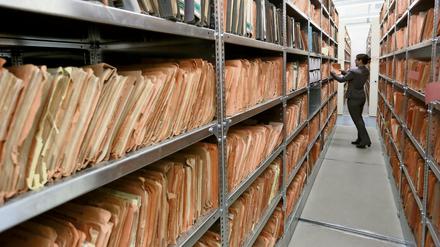 Blick in das Stasi-Archiv in Berlin. 