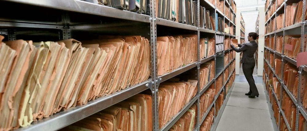 Blick in das Stasi-Archiv in Berlin. 