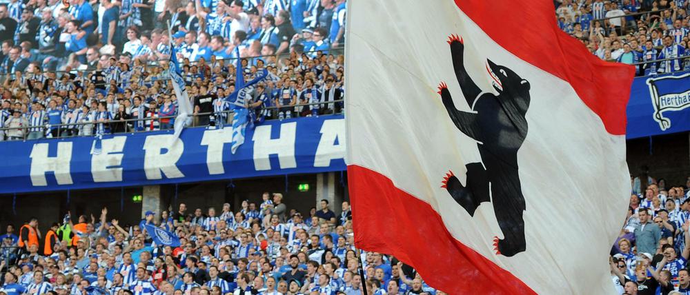 Hertha-Fans im Berliner Olympiastadion. 