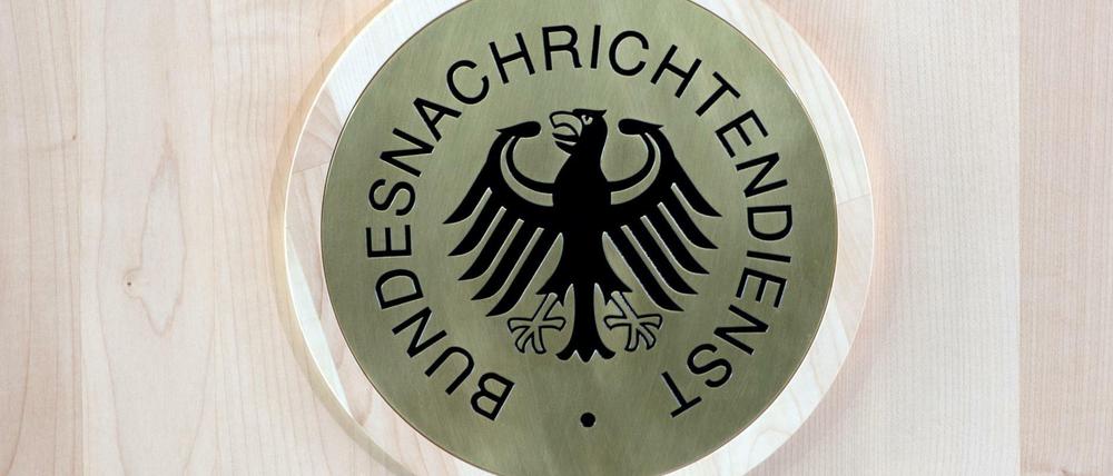 Das Logo des Bundesnachrichtendiensts - über ihn weiß das Kanzleramt alles und sagt weniges.
