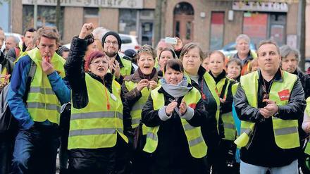 Tarifvertrag gewünscht. Mitarbeiter protestierten zuletzt am Mittwoch vor der Vivantes-Zentrale am Mittwoch.