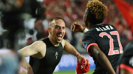 Franck Ribery (links) and David Alaba sind schon in Feierlaune.